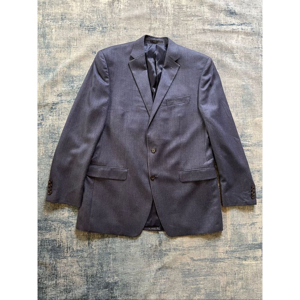 Lauren Ralph Lauren Blue Silk Wool Blend Blazer Jacket sold by Macy's Size 44L